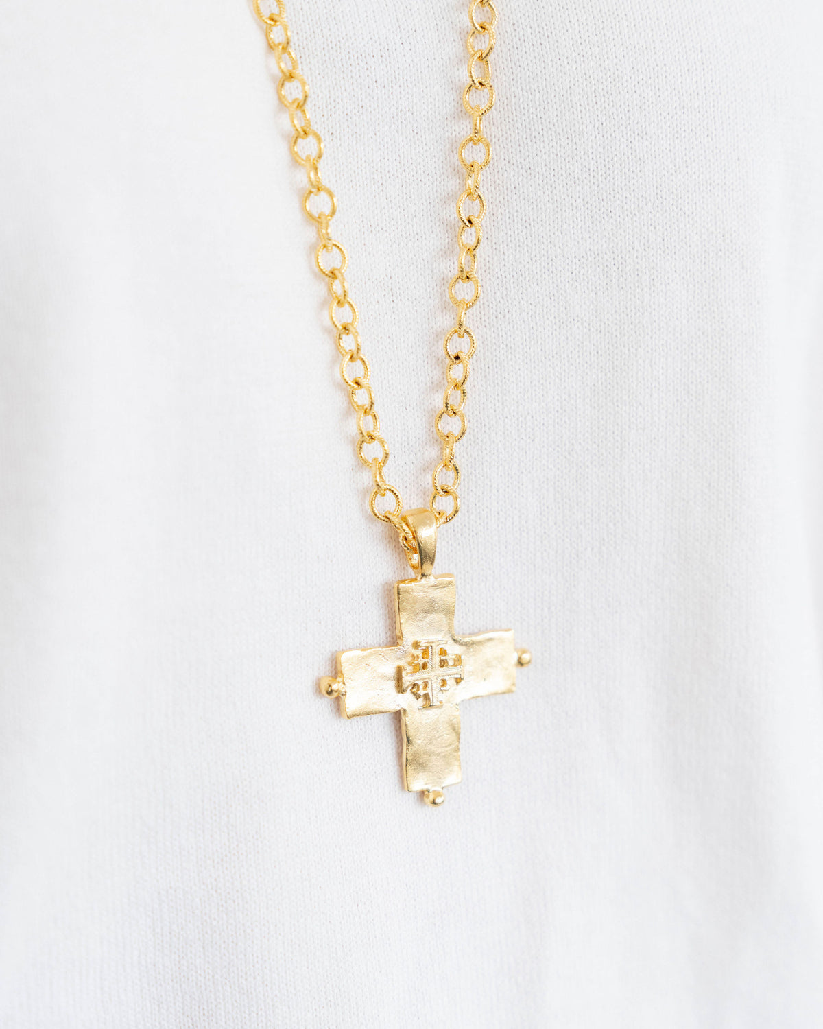 Long Jerusalem Cross Necklace