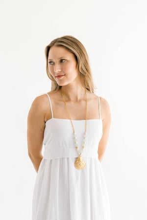 Long Oyster and Pearl Necklace