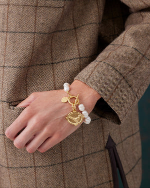 Pheasant Pearl Toggle Bracelet