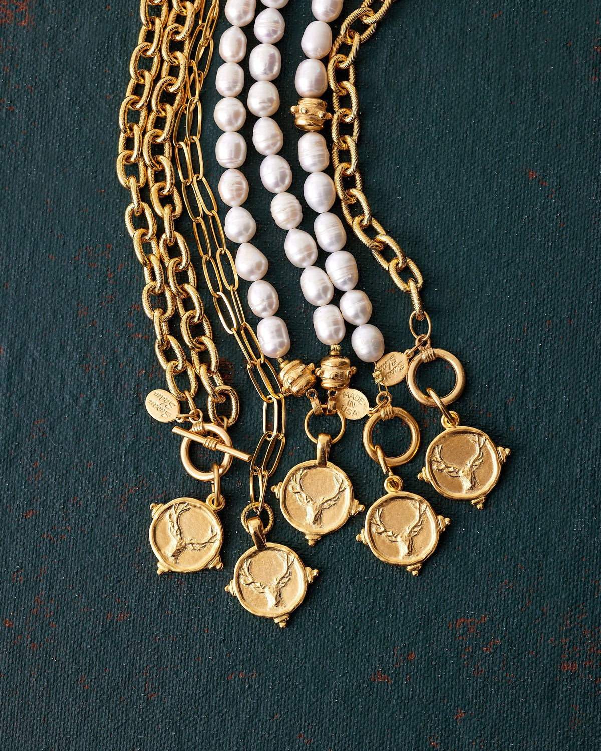 Stag Pearl Toggle Bracelet