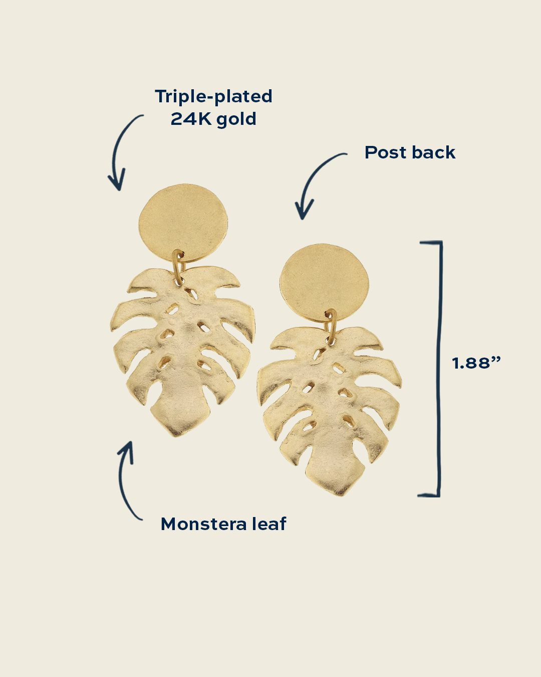 Tropical Palm Leaf Earrings