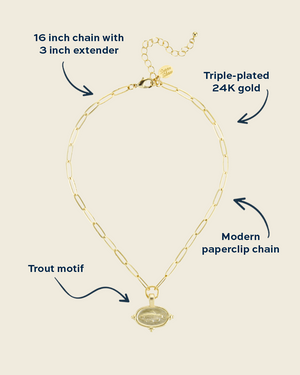 Trout Paperclip Necklace