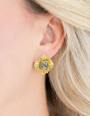 Mixed Metal Cameo Studs