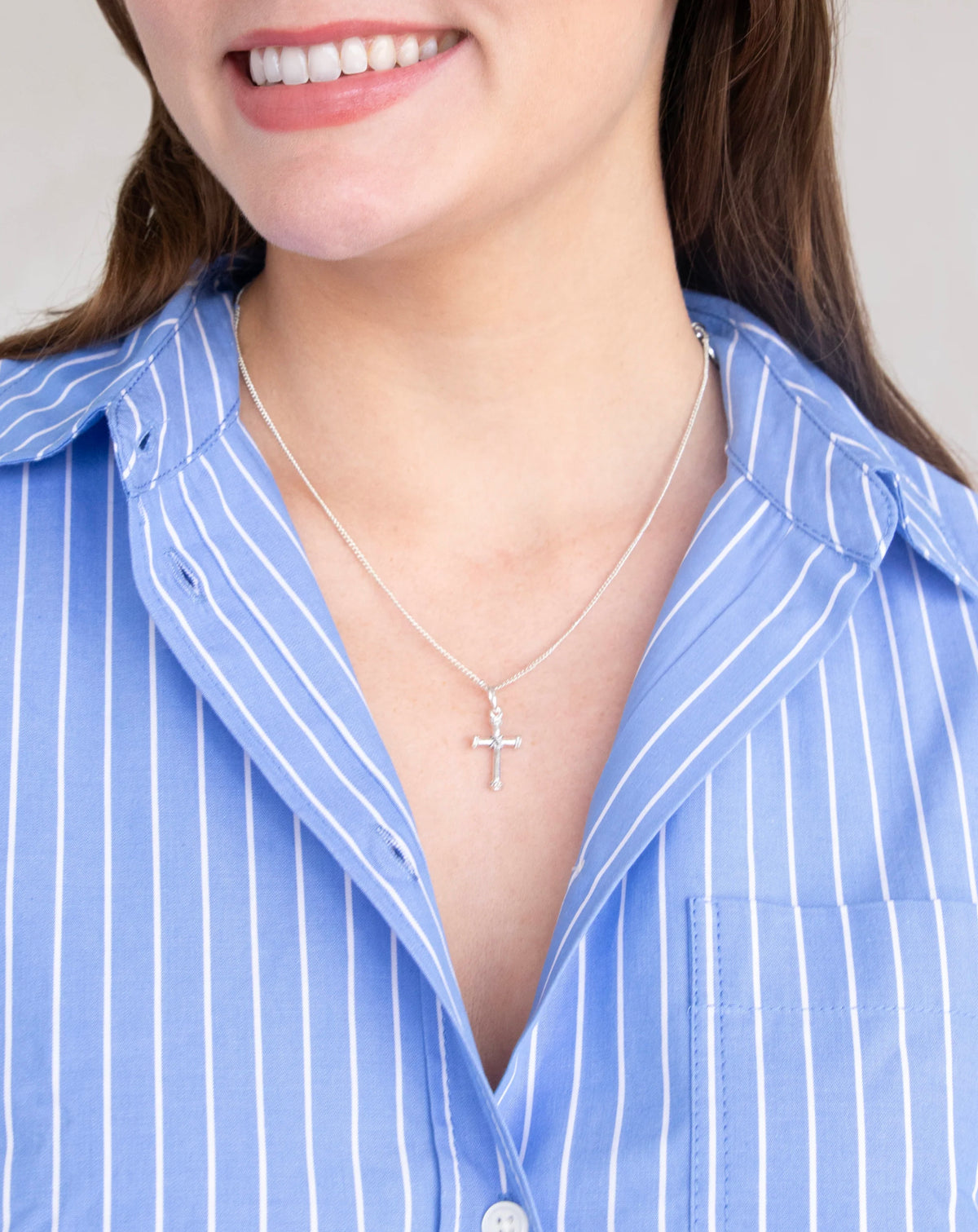 Silver Dainty Cross Necklace