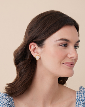 Small Mother of Pearl Heart Studs
