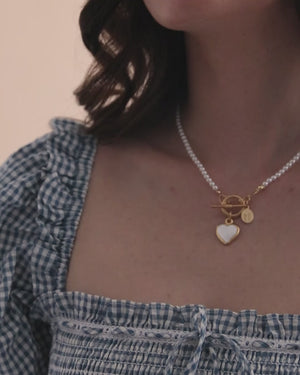 Small Mother of Pearl Heart Katie Necklace