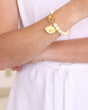 White Turquoise Longhorn Bracelet