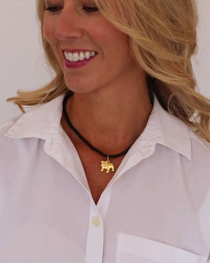 Alys Bulldog Black Onyx Necklace