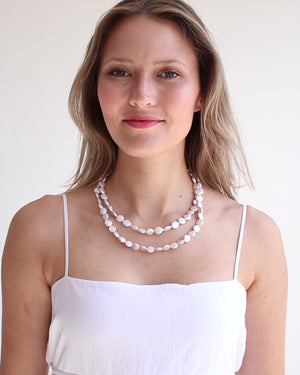 Double Strand Coin Pearl Necklace