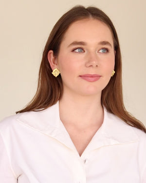 Fleur De Lis Intaglio Studs