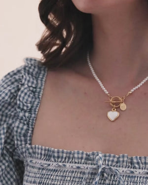Small Mother of Pearl Heart Katie Necklace