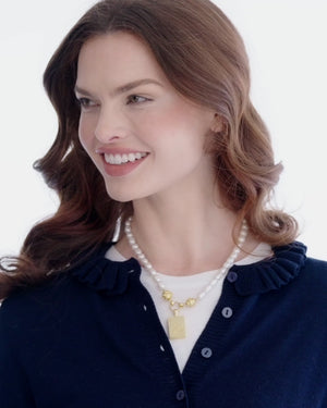 Bird Bam Mahjong Pearl Necklace