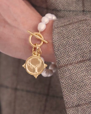 Stag Pearl Toggle Bracelet