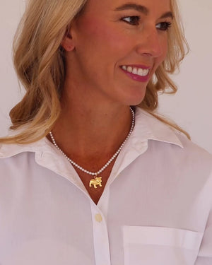 Alys Bulldog Pearl Necklace