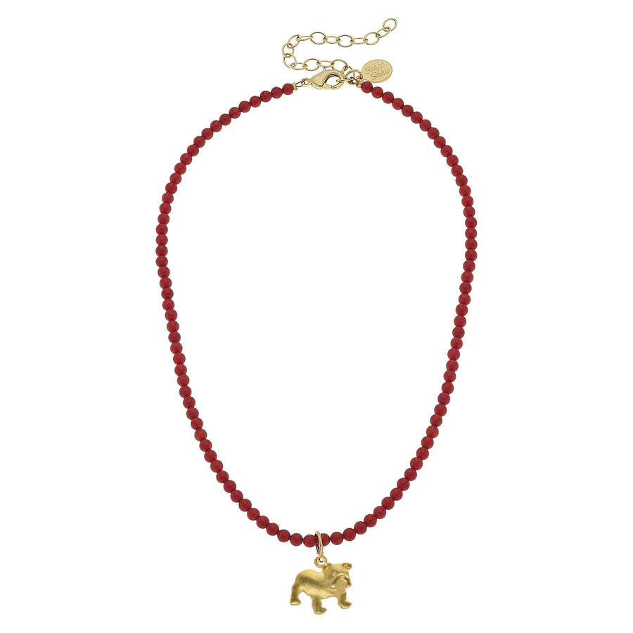 Alys Bulldog Red Coral Necklace