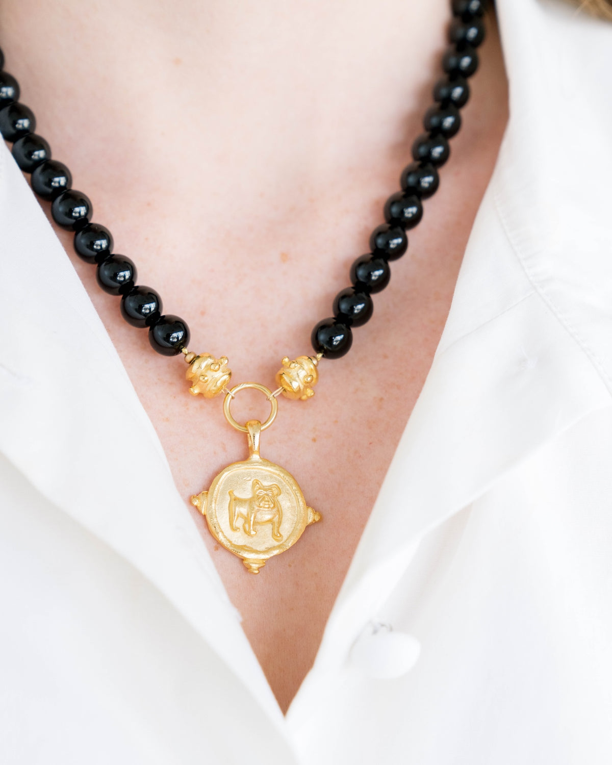 Bulldog Onyx Necklace