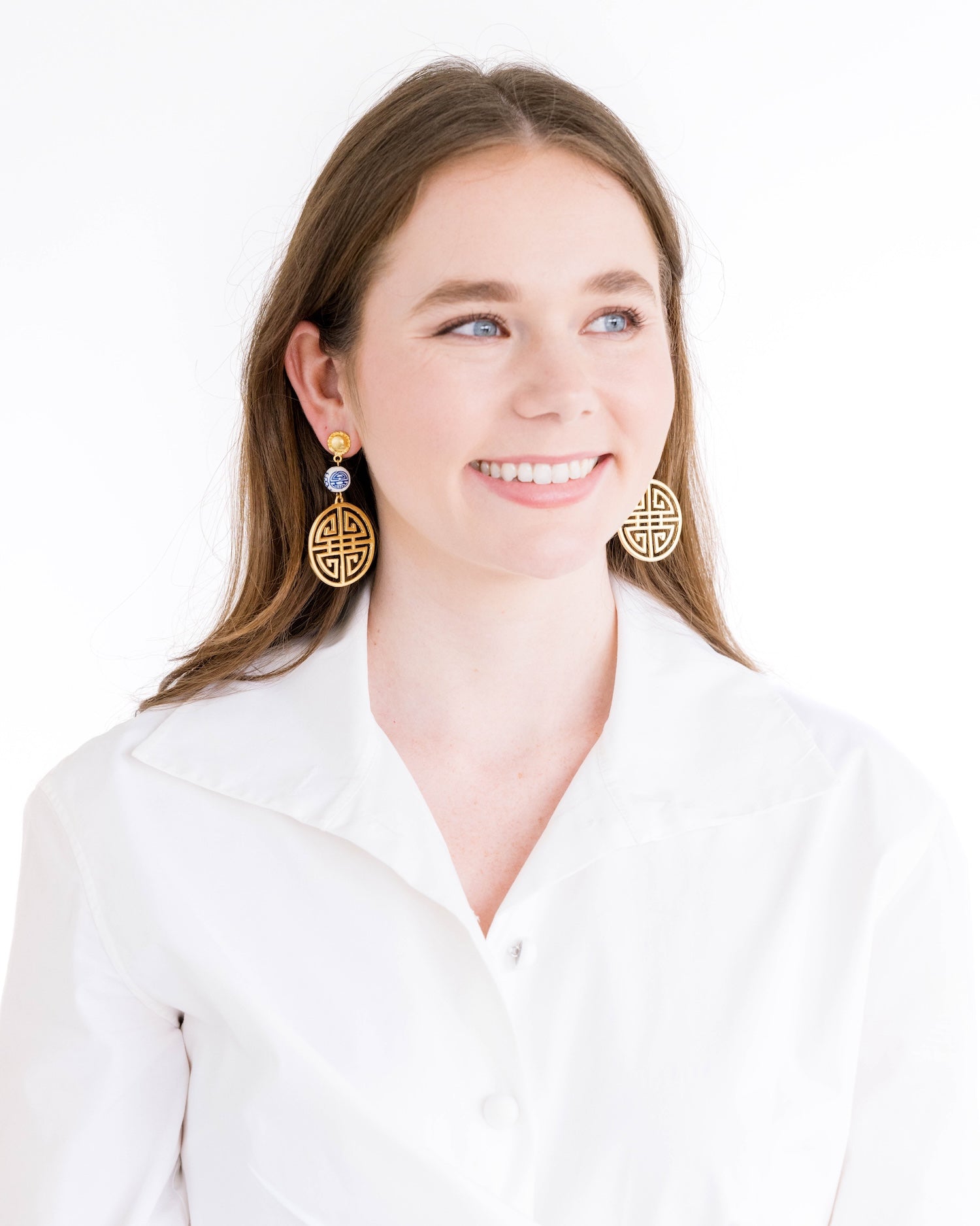 Blue & White Happiness Earrings