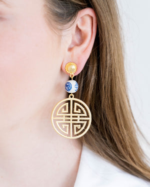 Blue & White Happiness Earrings