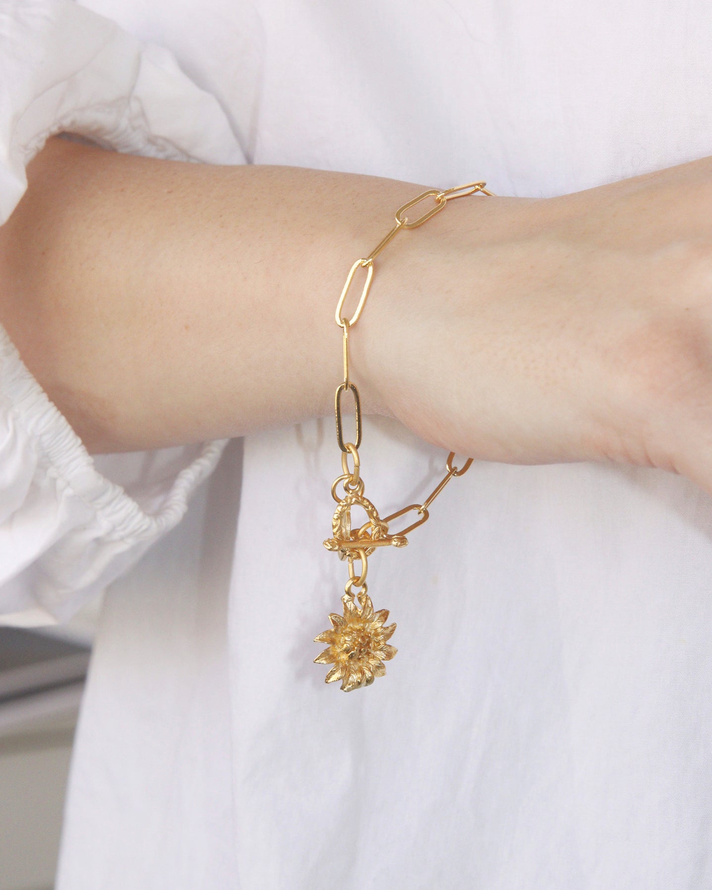 Sunflower Paperclip Bracelet