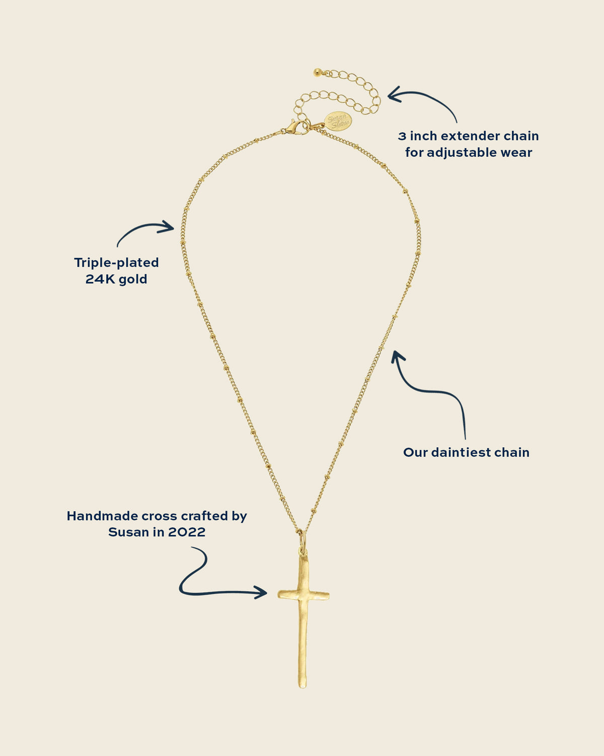 Dainty Tall Cross Necklace