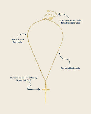 Dainty Tall Cross Necklace