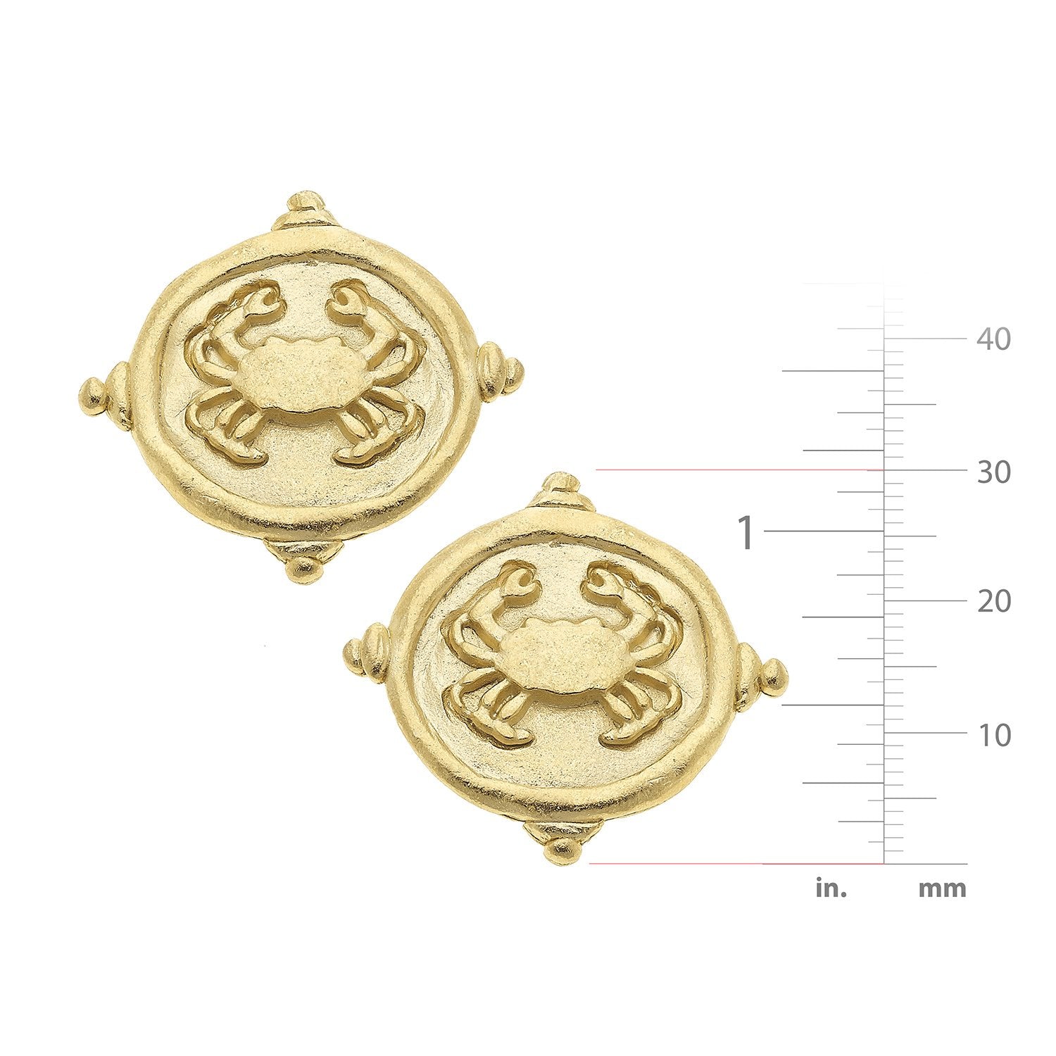 Crab Intaglio Studs