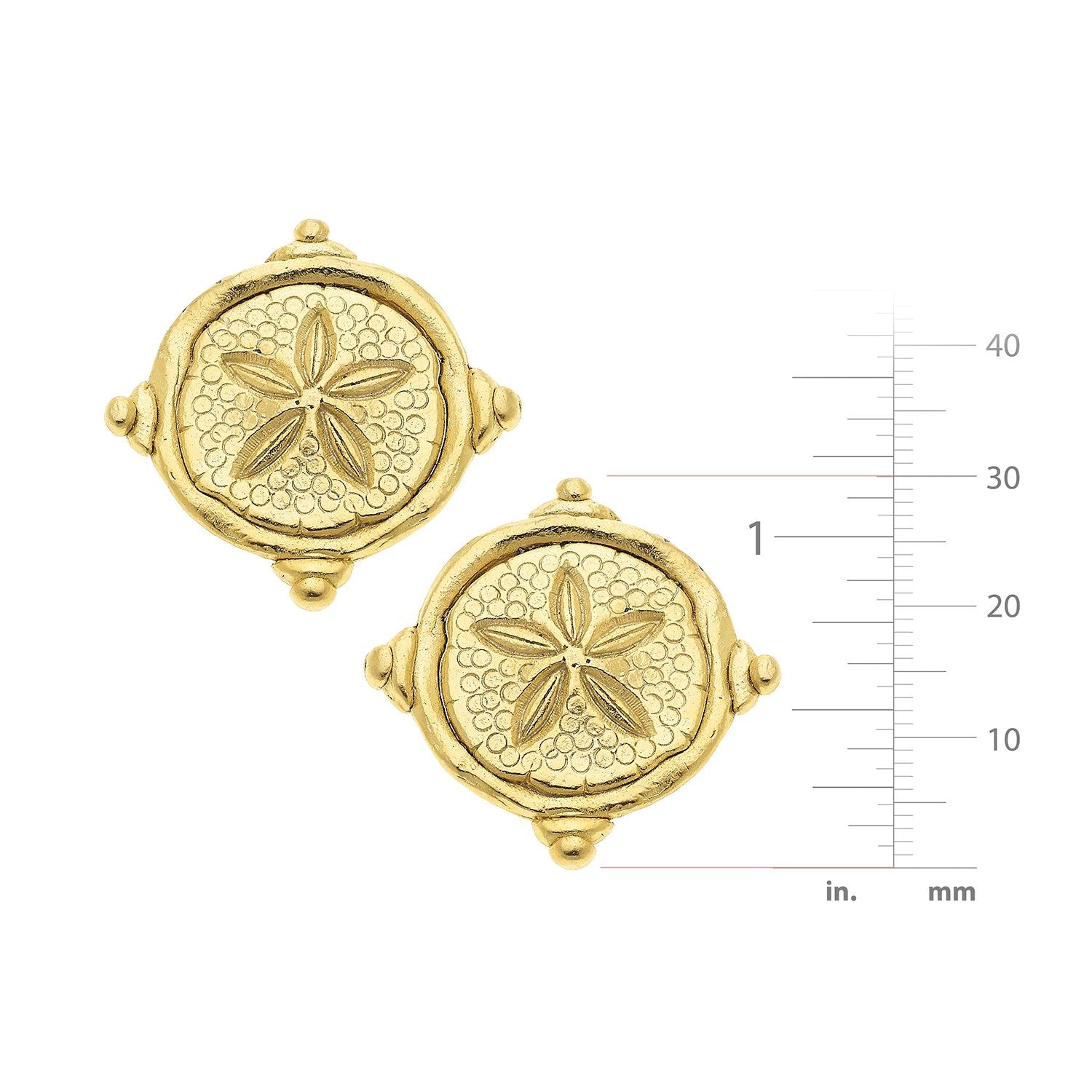 Sand Dollar Intaglio Studs