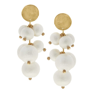 Cotton Pearl Cluster Earrings