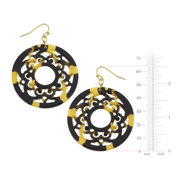 Tortoise Medallion Earrings