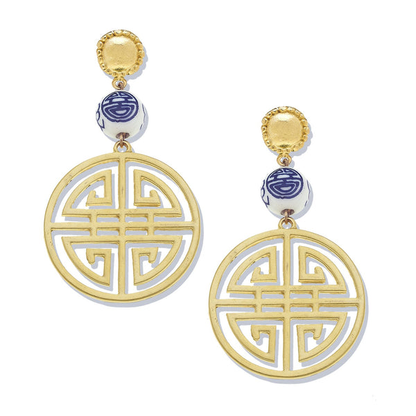 Blue & White Happiness Earrings