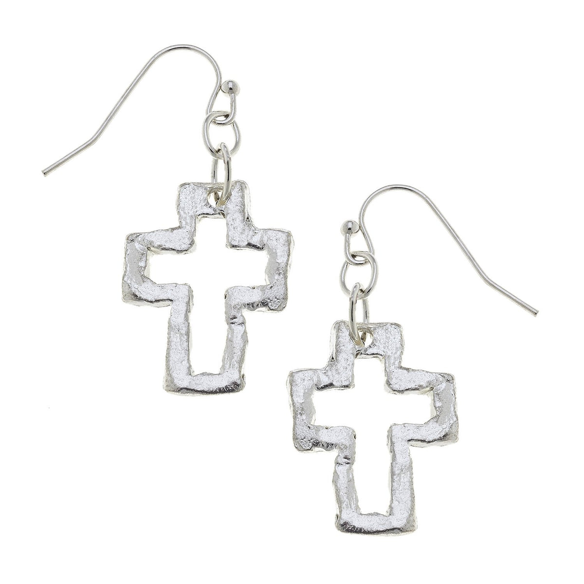 Large Cross Earrings Tibetan Silver With Black Enamel Inlay - Etsy