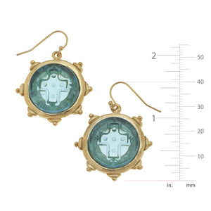 Venetian Glass Cross Earrings