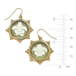 Venetian Glass Fleur-De-Lis Earrings