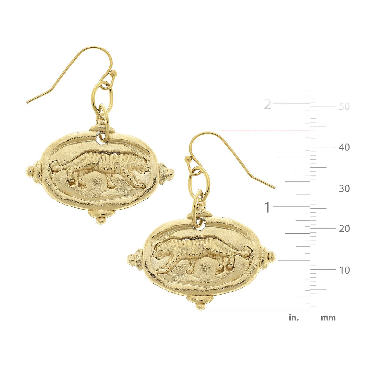 Tiger Intaglio Earrings