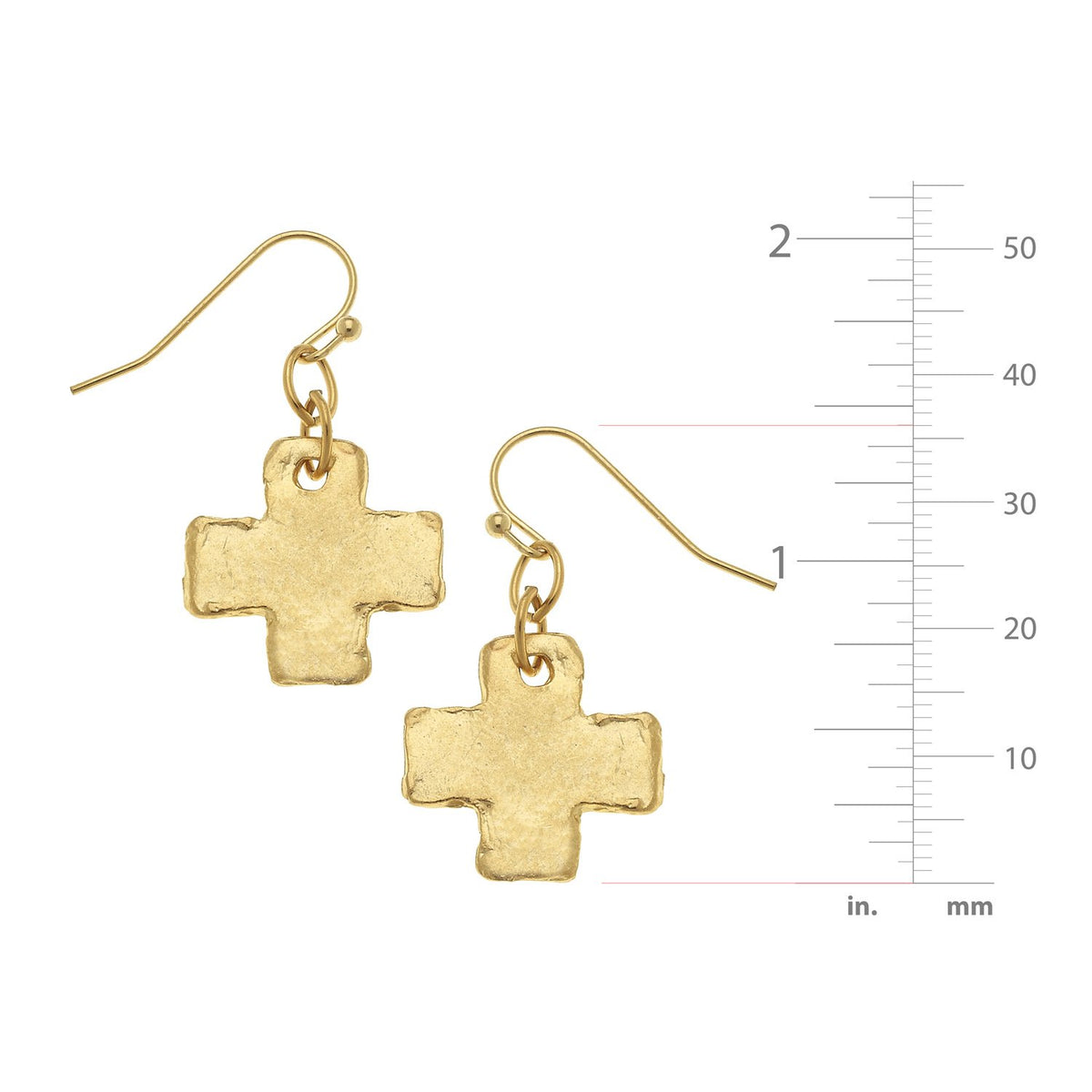 Mini Square Cross Earrings