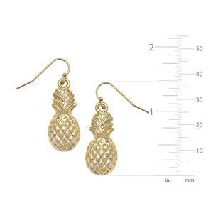 Gold Pineapple Drop Earrings