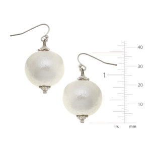 Cotton Pearl Drop Earrings