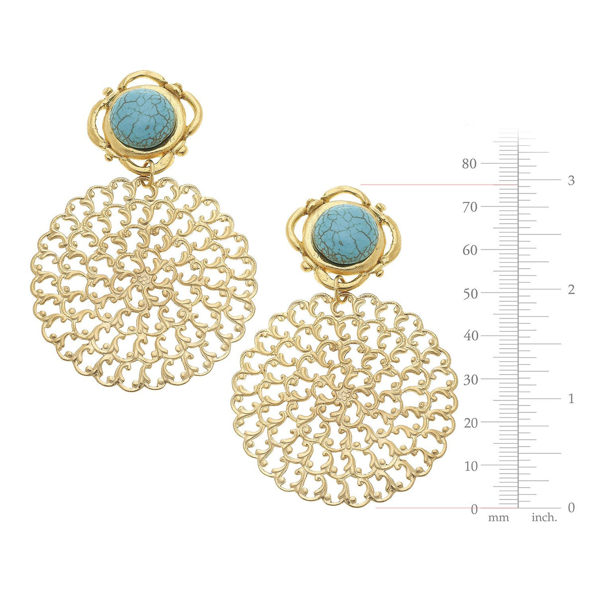Turquoise Filigree Earrings