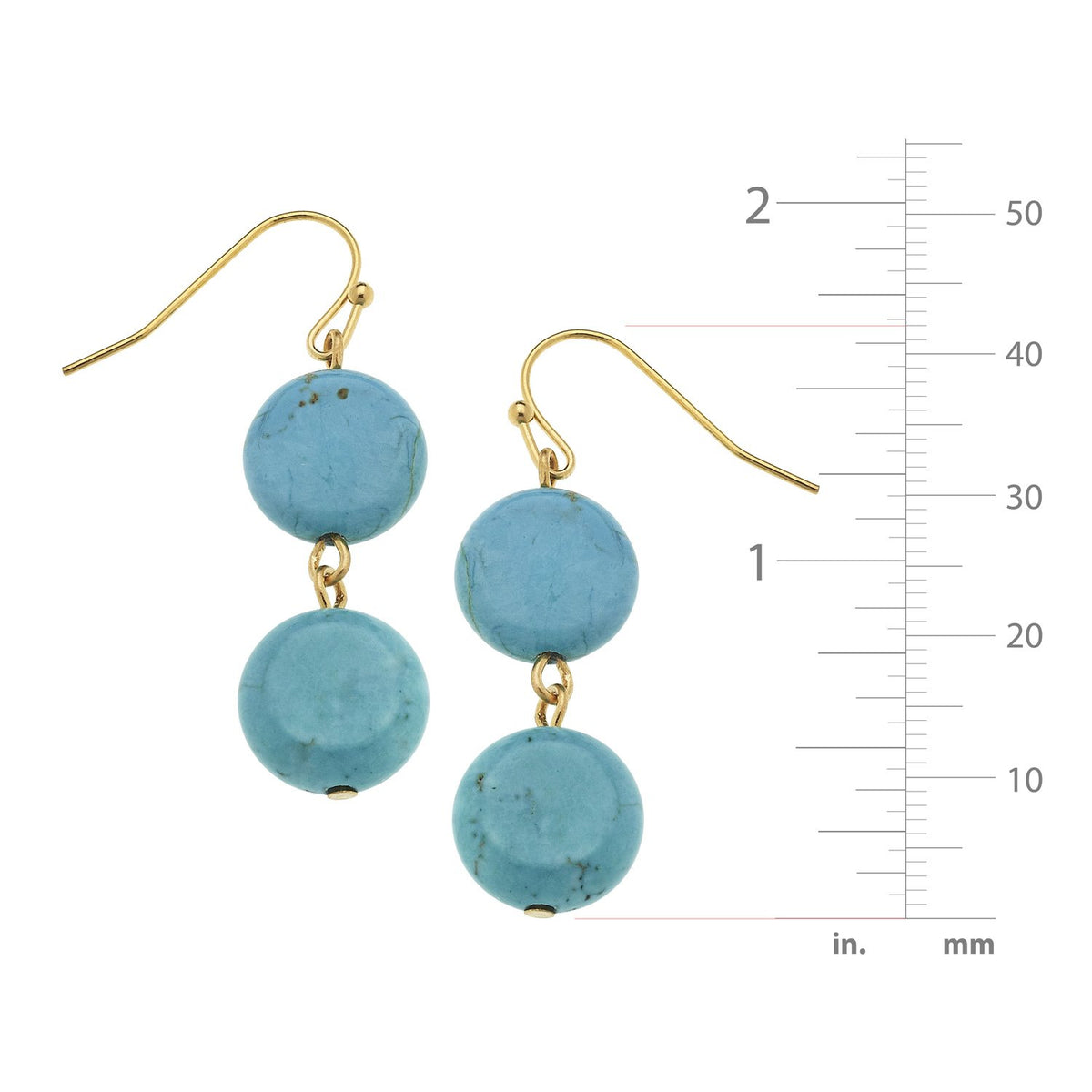 Double Turquoise Drop Earrings