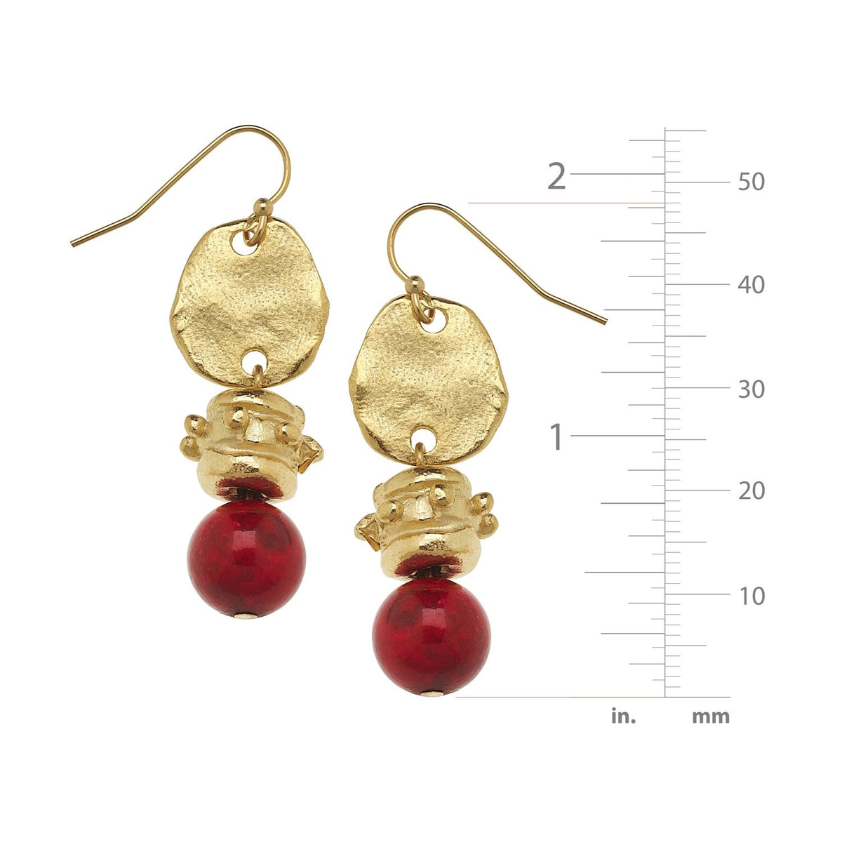 Red Coral Bentley Earrings