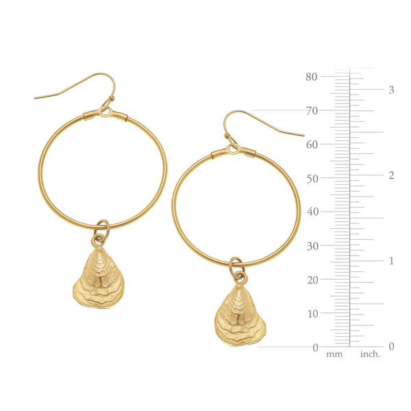oyster swing earrings② Susan Shaw Oyster Shell Hoop Earrings