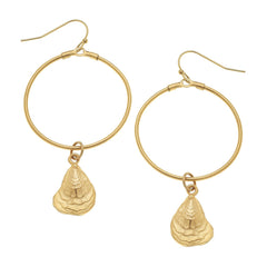 oyster swing earrings② Susan Shaw Oyster Shell Hoop Earrings