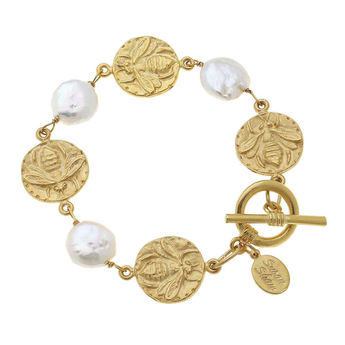 Shiny Coin 21k Gold Bracelet w/ Hanging Charm – Andaaz Jewelers