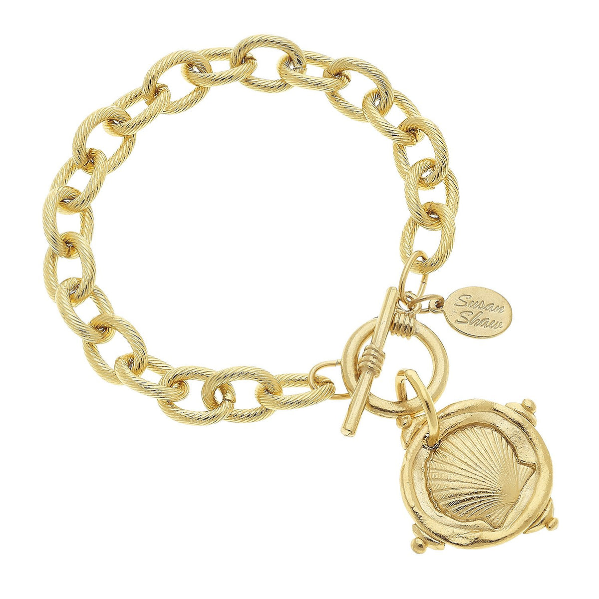 Gold Plated Heart Shell Bracelet
