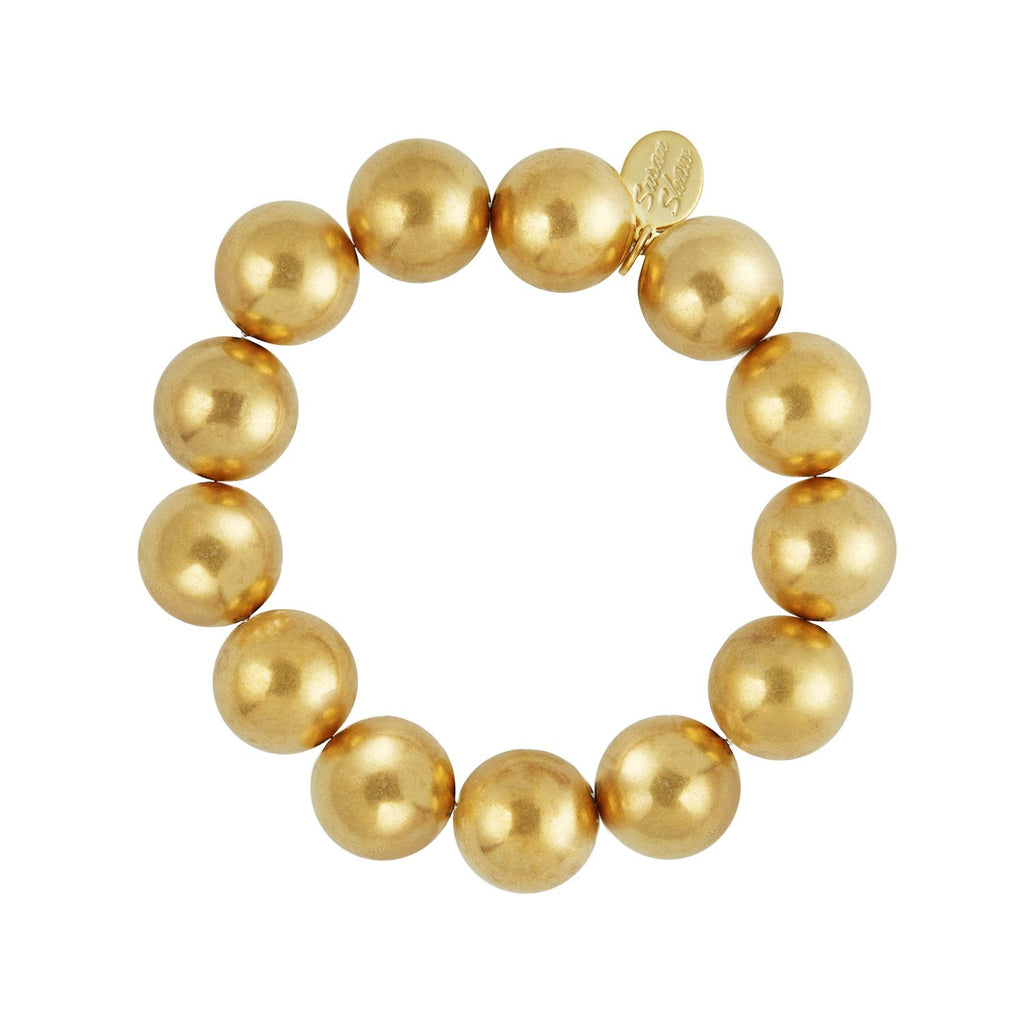 Gold Bead and Gaudy Pearl Bracelet