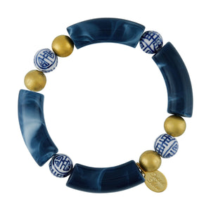 Navy Blue & White Charleston Bracelet IV