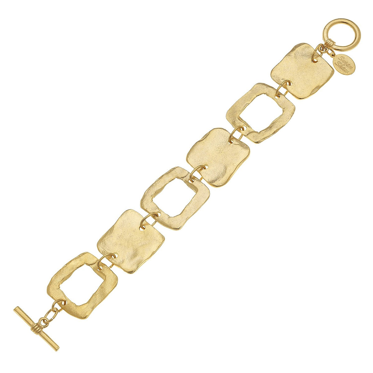 ORSA JEWELS Italian Handmade OT Toggle Clasp Bracelet 1.5mm Diamond-Cut  Braided Chain 14K Gold Plating 925 Sterling Silver SB121