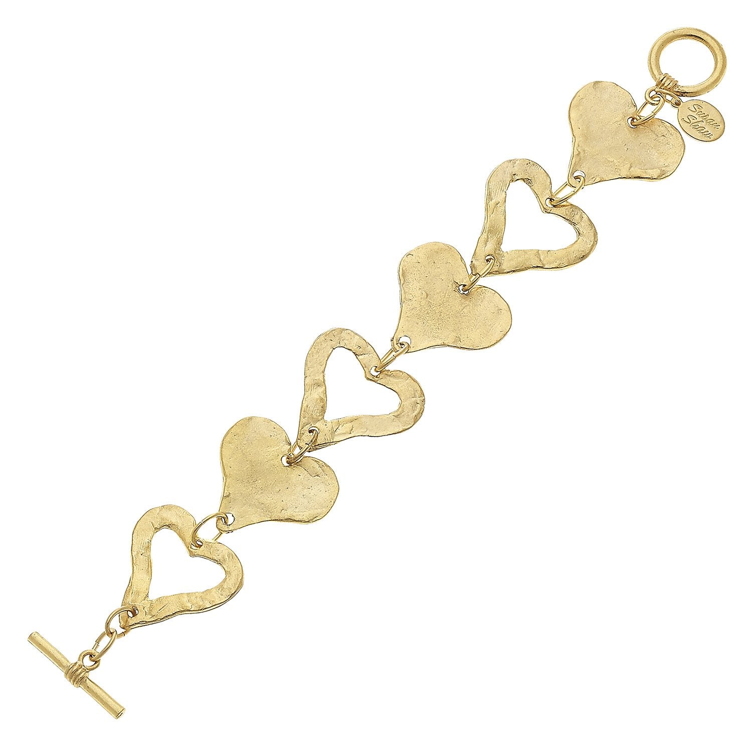 ●VVV● Signature Logo Heart Chain Toggle Surgical Bracelet Heart Toggle Bracelet Sterling Silver 7.25
