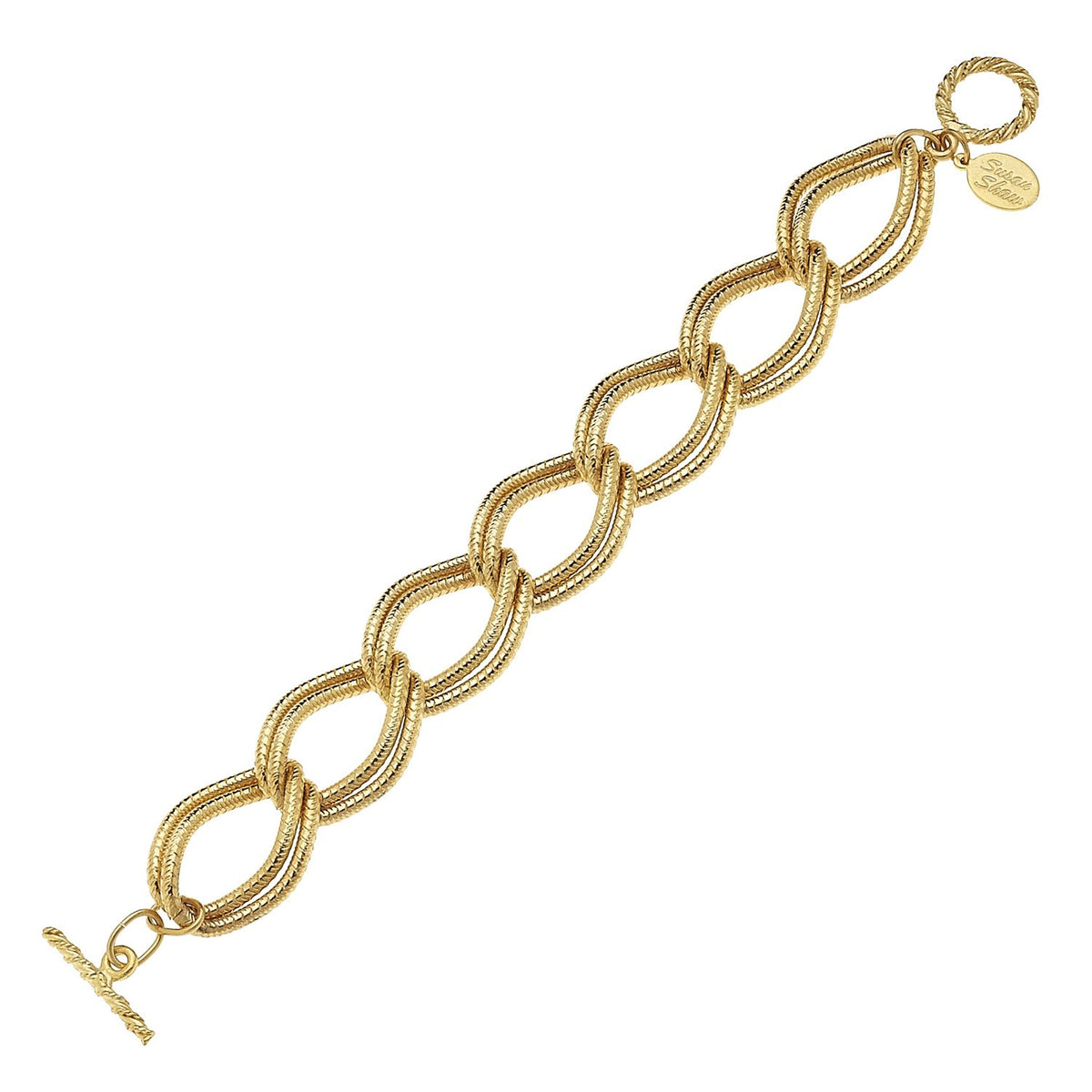 14K White and Yellow Gold Flat Link Chain Bracelet | Koerbers Fine Jewelry  Inc | New Albany, IN