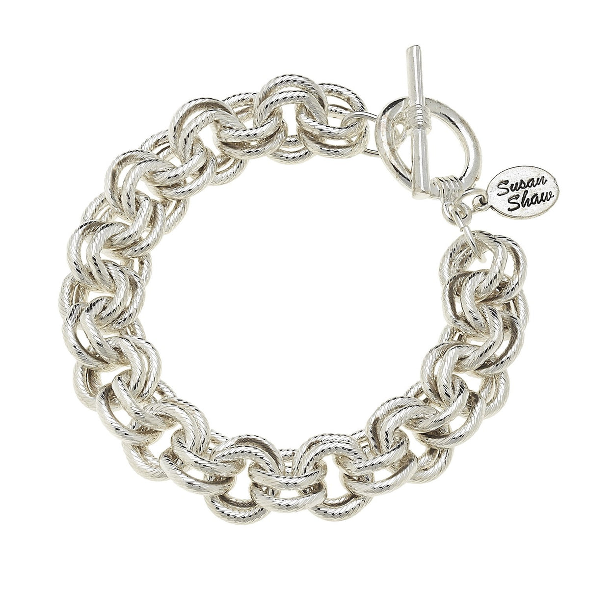 12 Pcs Bracelet Chains for Jewelry Making Stainless Bracelet with OT Toggle  Clasps Chain Link Bracelet DIY OT Toggle Bracelets Bulk for Women Lover